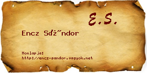 Encz Sándor névjegykártya