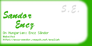 sandor encz business card